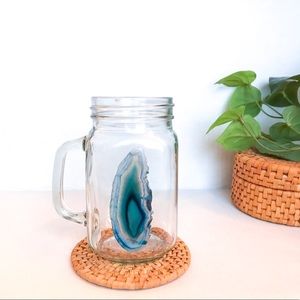 SET OF 4 • AGATE GEODE MASON JAR GLASS SET